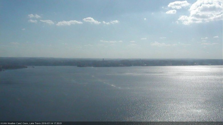 Lake Travis webcam, July 14, 2016 4:50 PM CT