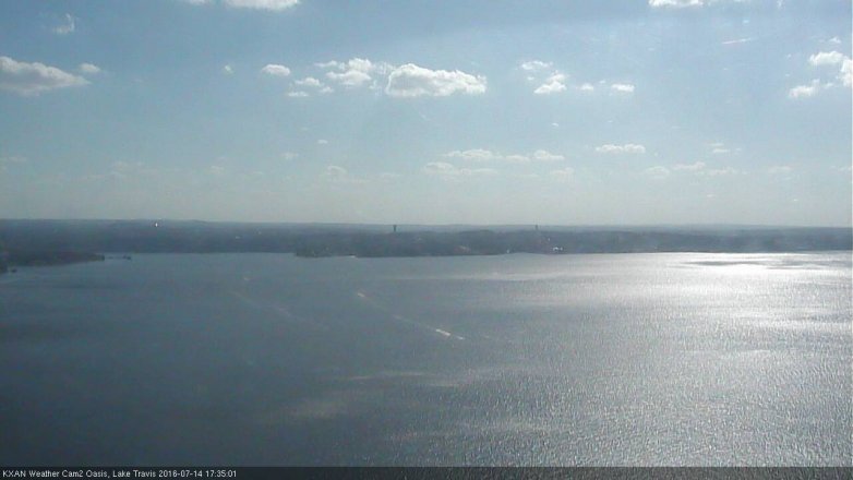 Lake Travis webcam, July 14, 2016 5:05 PM CT
