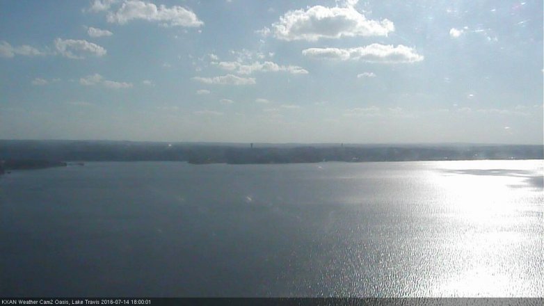 Lake Travis webcam, July 14, 2016 5:10 PM CT