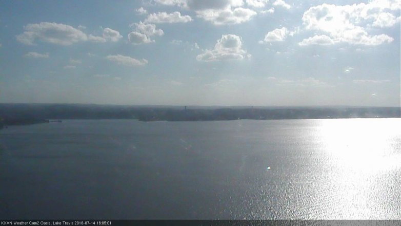Lake Travis webcam, July 14, 2016 5:15 PM CT