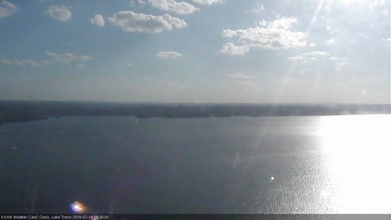 Lake Travis webcam, July 14, 2016 5:55 PM CT