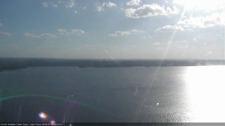 Lake Travis webcam, July 14, 2016 6:05 PM CT