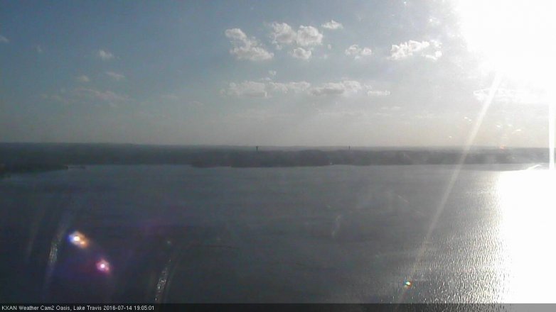 Lake Travis webcam, July 14, 2016 6:25 PM CT