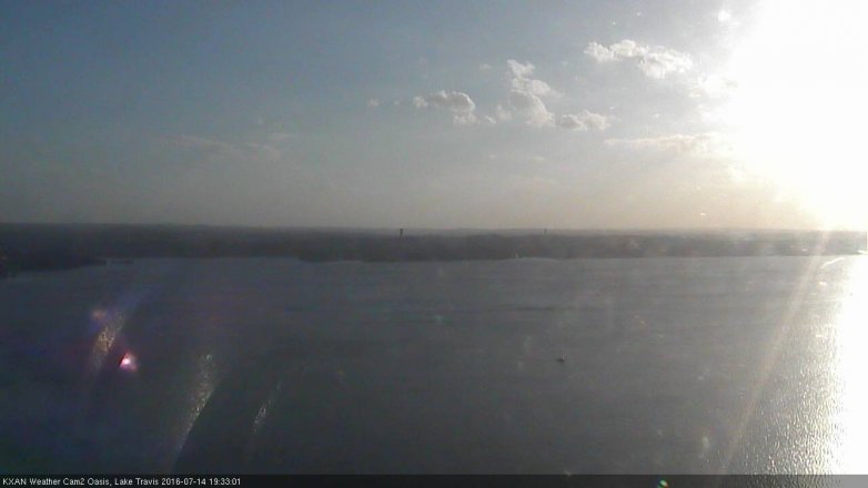 Lake Travis webcam, July 14, 2016 6:40 PM CT