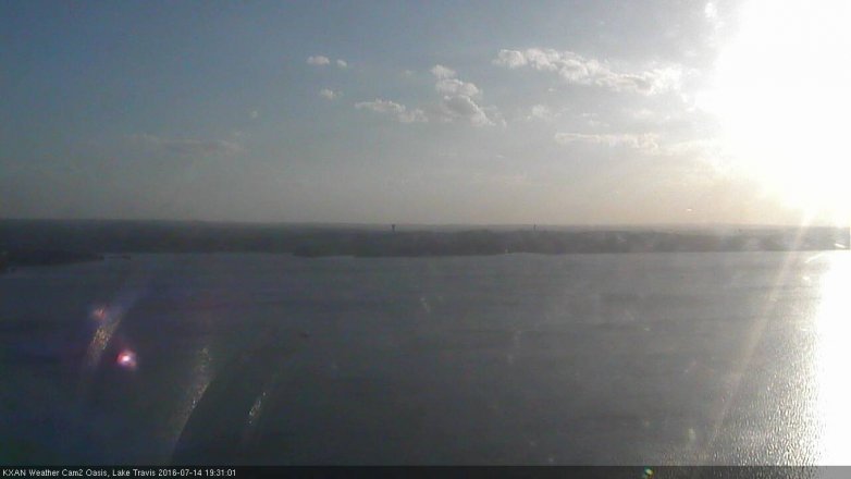 Lake Travis webcam, July 14, 2016 6:45 PM CT
