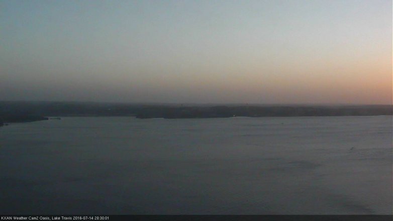 Lake Travis webcam, July 14, 2016 7:50 PM CT