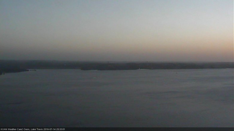 Lake Travis webcam, July 14, 2016 8:05 PM CT