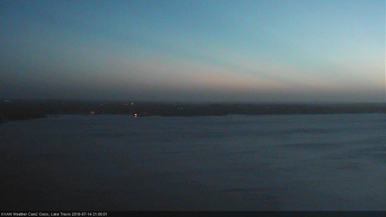 Lake Travis webcam, July 14, 2016 8:10 PM CT