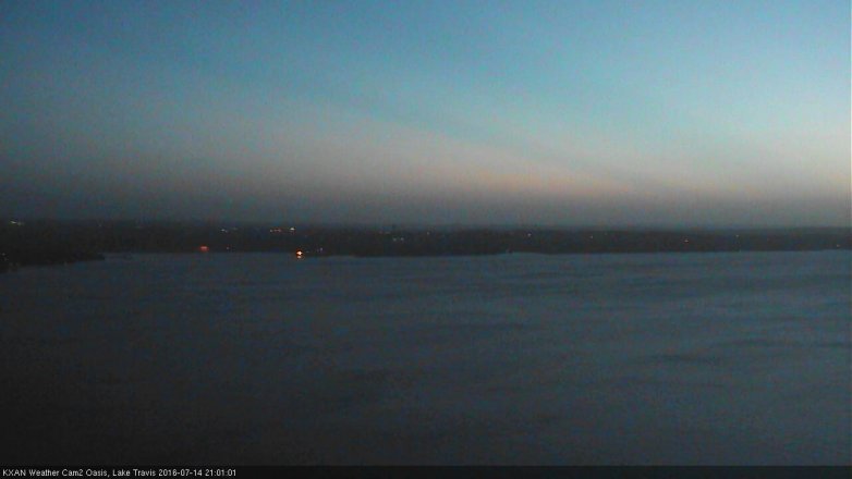 Lake Travis webcam, July 14, 2016 8:15 PM CT