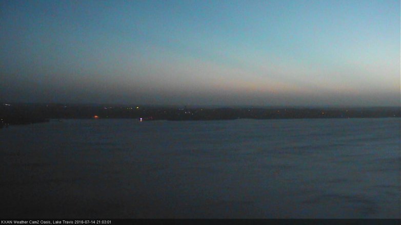 Lake Travis webcam, July 14, 2016 8:35 PM CT