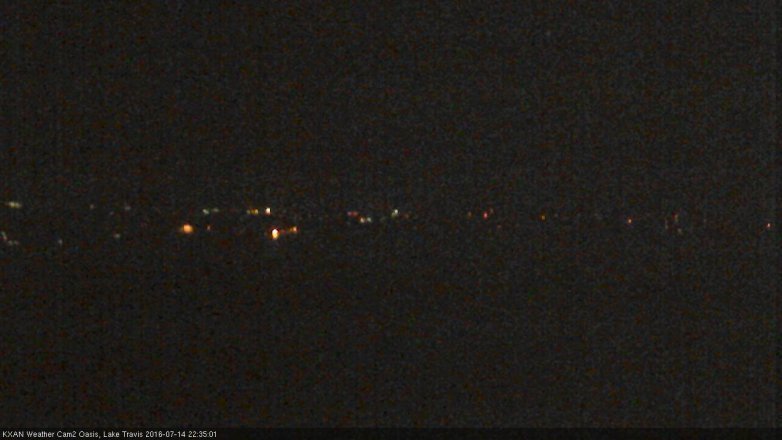 Lake Travis webcam, July 14, 2016 9:40 PM CT