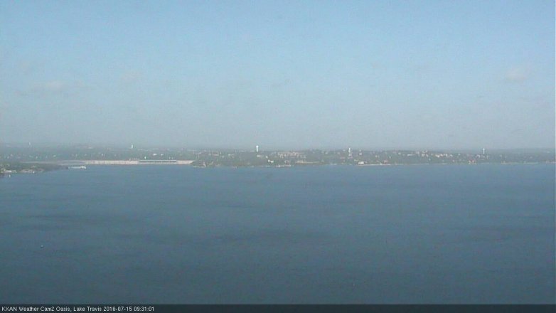 Lake Travis webcam, July 15, 2016 9:00 AM CT
