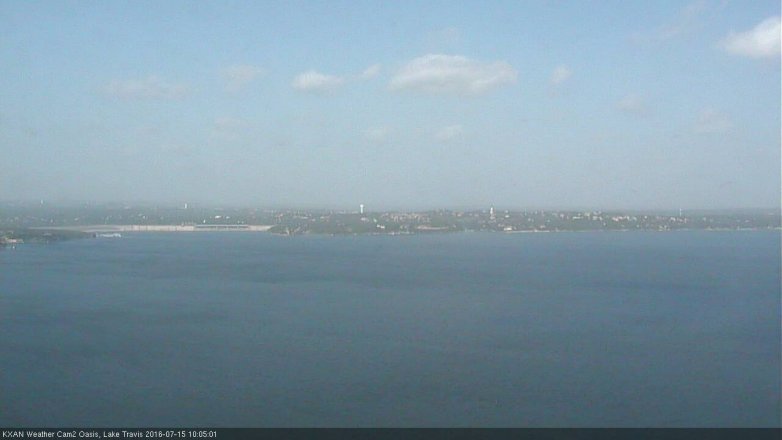 Lake Travis webcam, July 15, 2016 9:10 AM CT