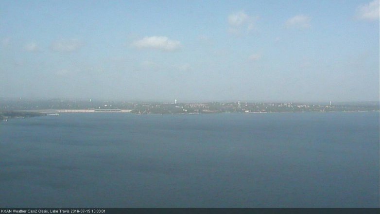Lake Travis webcam, July 15, 2016 9:35 AM CT