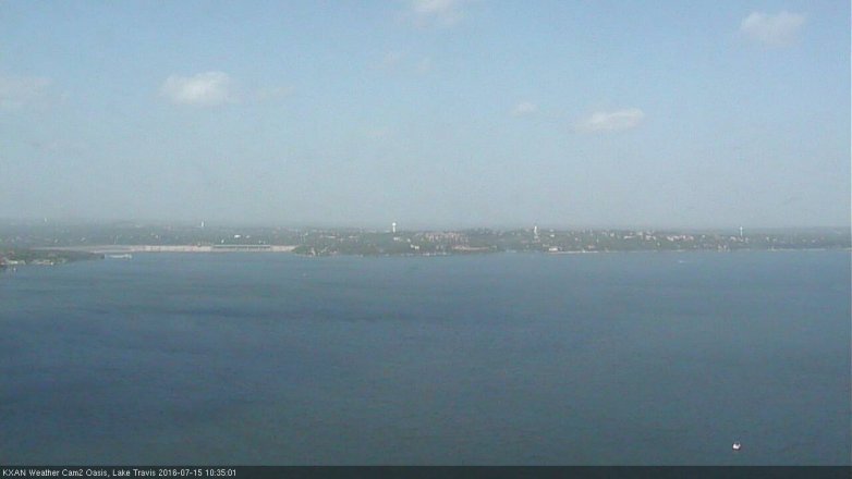 Lake Travis webcam, July 15, 2016 9:50 AM CT