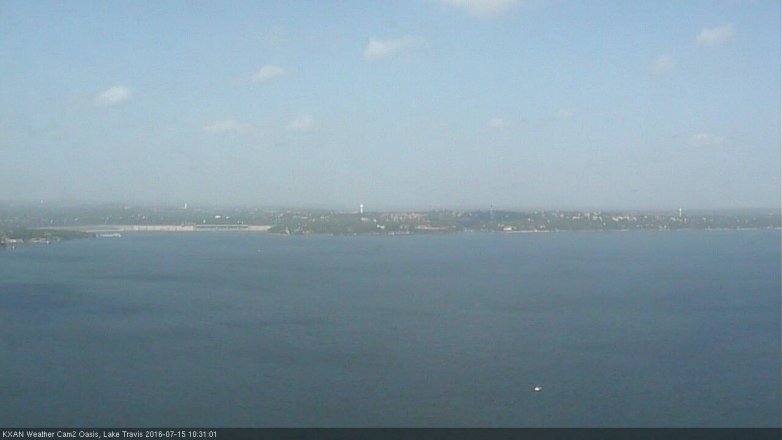 Lake Travis webcam, July 15, 2016 9:55 AM CT