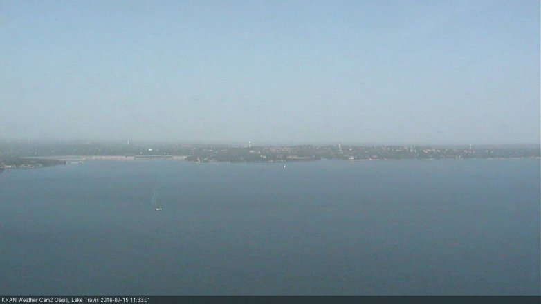 Lake Travis webcam, July 15, 2016 10:45 AM CT