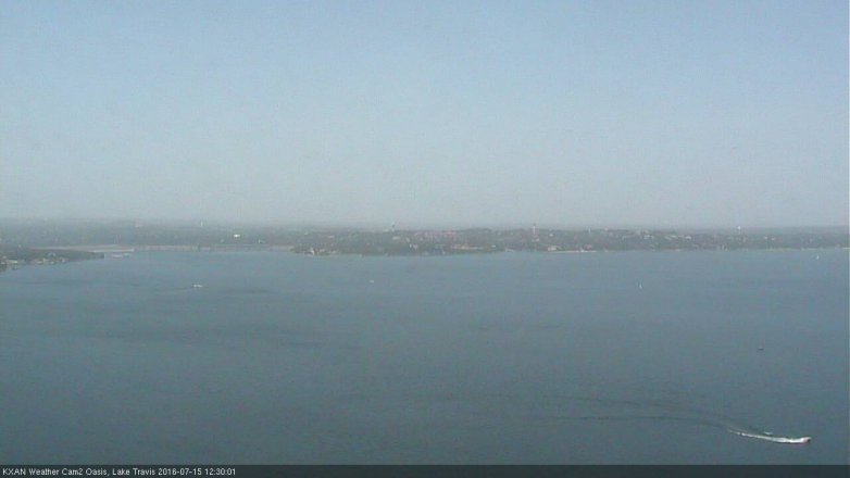 Lake Travis webcam, July 15, 2016 11:45 AM CT