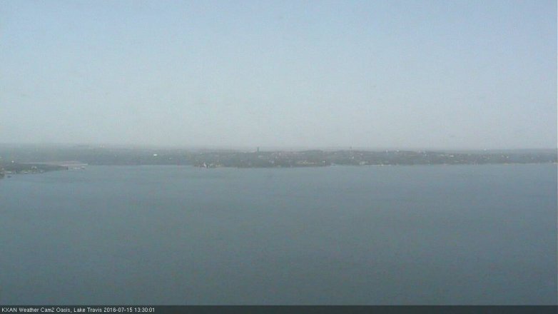 Lake Travis webcam, July 15, 2016 1:00 PM CT