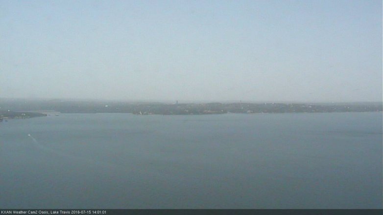 Lake Travis webcam, July 15, 2016 1:15 PM CT