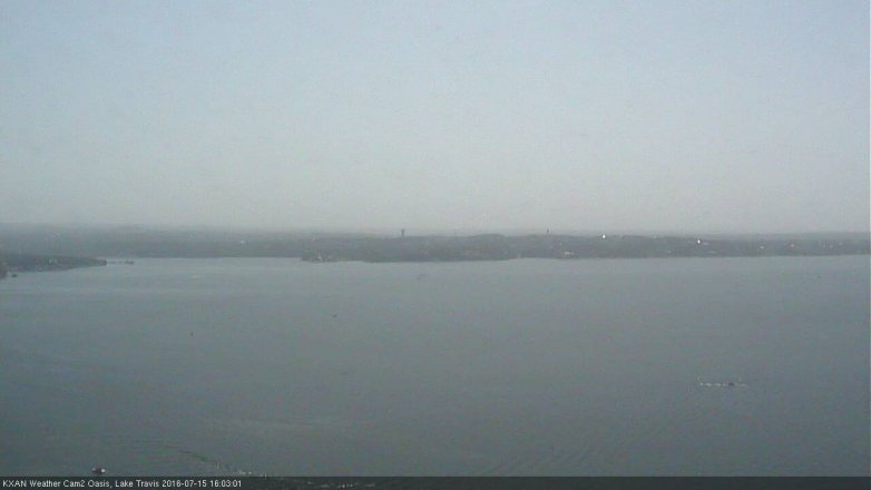 Lake Travis webcam, July 15, 2016 3:25 PM CT