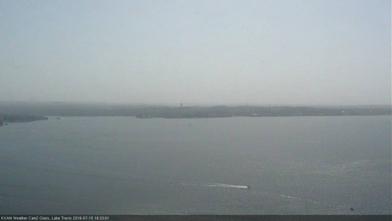 Lake Travis webcam, July 15, 2016 3:45 PM CT