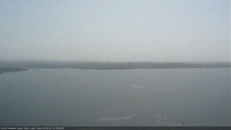 Lake Travis webcam, July 15, 2016 3:50 PM CT