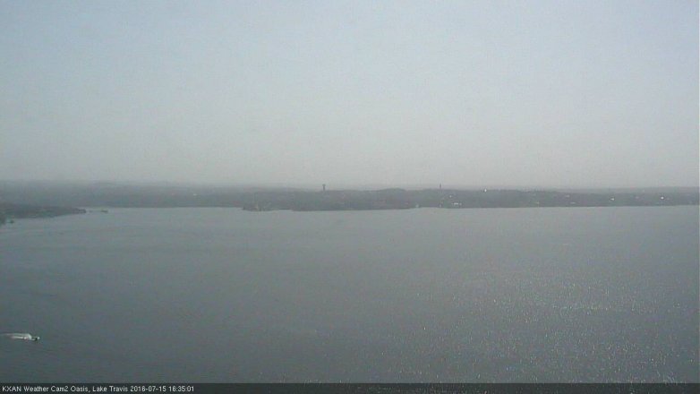 Lake Travis webcam, July 15, 2016 4:05 PM CT