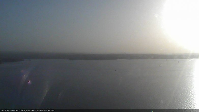 Lake Travis webcam, July 15, 2016 6:45 PM CT