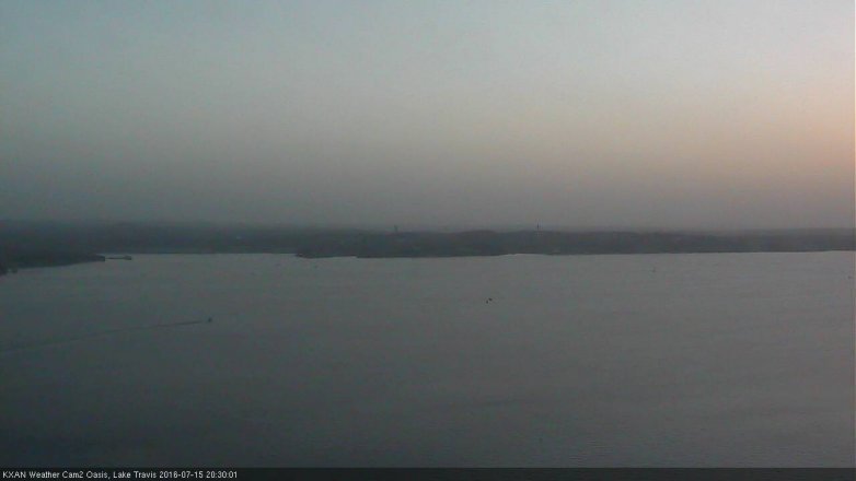 Lake Travis webcam, July 15, 2016 7:40 PM CT