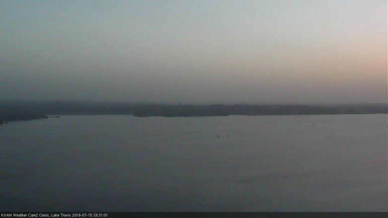 Lake Travis webcam, July 15, 2016 7:50 PM CT