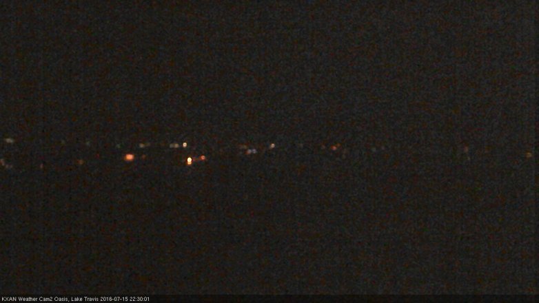 Lake Travis webcam, July 15, 2016 9:40 PM CT