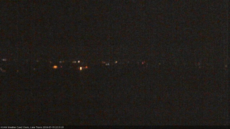 Lake Travis webcam, July 15, 2016 9:45 PM CT