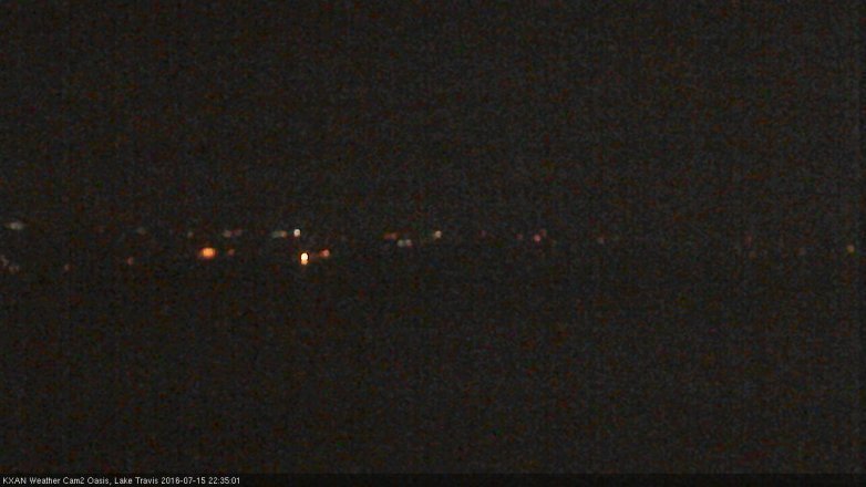 Lake Travis webcam, July 15, 2016 9:50 PM CT