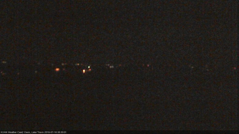 Lake Travis webcam, July 15, 2016 11:40 PM CT