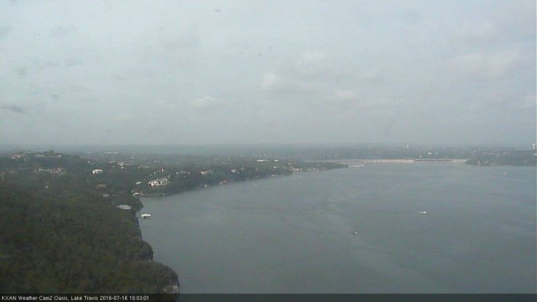 Lake Travis webcam, July 16, 2016 9:30 AM CT