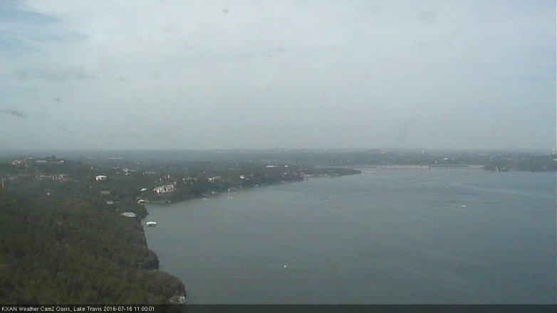 Lake Travis webcam, July 16, 2016 10:30 AM CT