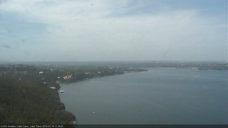 Lake Travis webcam, July 16, 2016 10:45 AM CT