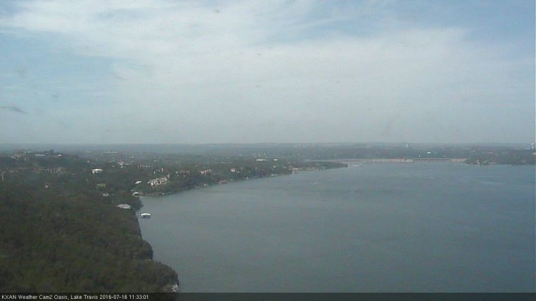 Lake Travis webcam, July 16, 2016 10:55 AM CT
