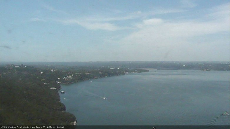 Lake Travis webcam, July 16, 2016 12:15 PM CT