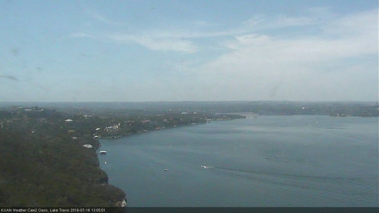 Lake Travis webcam, July 16, 2016 12:30 PM CT