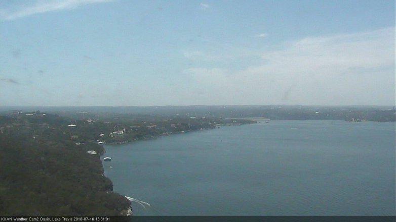 Lake Travis webcam, July 16, 2016 12:40 PM CT