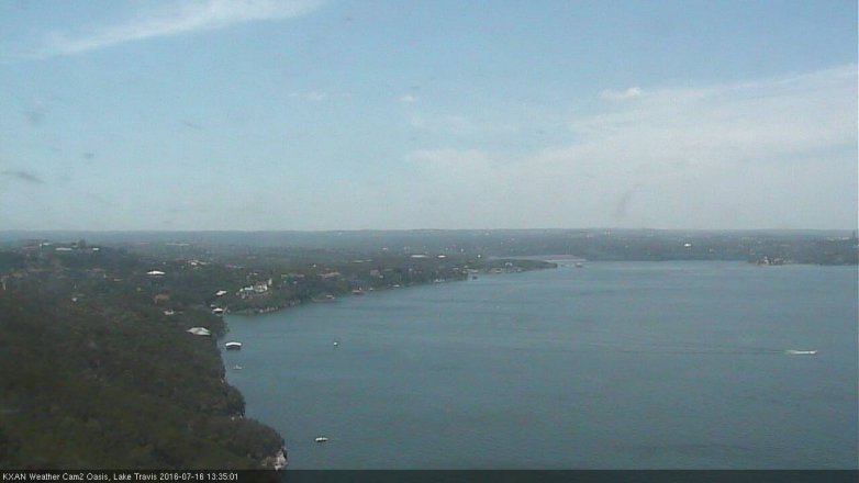 Lake Travis webcam, July 16, 2016 12:50 PM CT