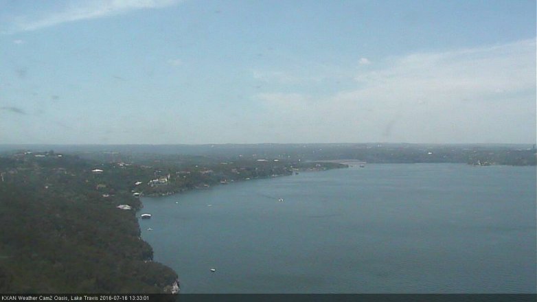 Lake Travis webcam, July 16, 2016 1:00 PM CT