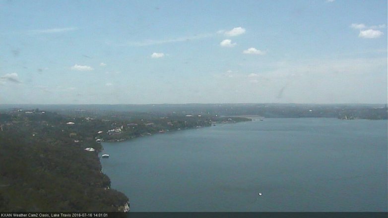 Lake Travis webcam, July 16, 2016 1:15 PM CT