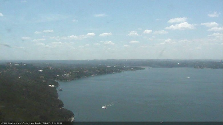 Lake Travis webcam, July 16, 2016 1:35 PM CT