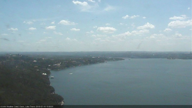 Lake Travis webcam, July 16, 2016 2:10 PM CT
