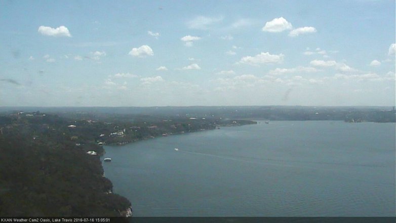 Lake Travis webcam, July 16, 2016 2:25 PM CT