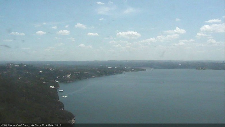 Lake Travis webcam, July 16, 2016 2:30 PM CT