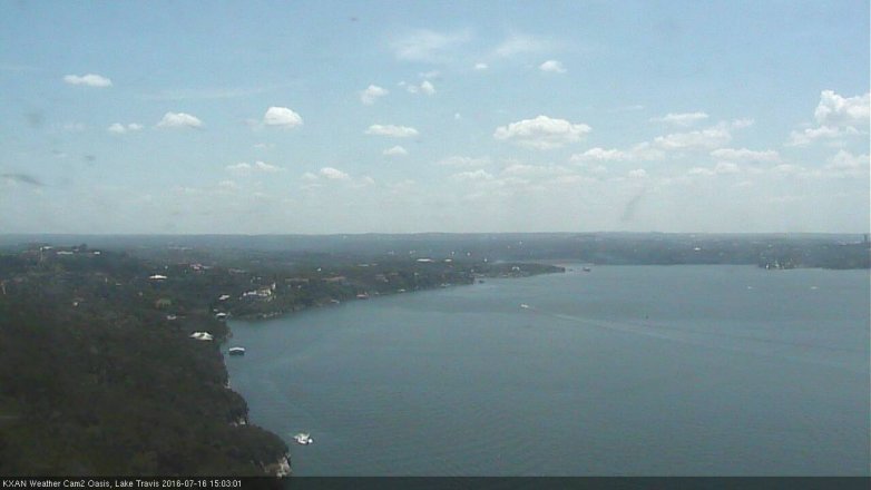 Lake Travis webcam, July 16, 2016 2:35 PM CT
